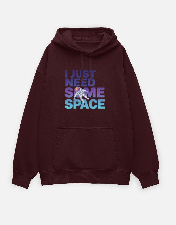I Need Some Space- Oversized Hoodie hoodie oversized fit cotton fabric heavyweight fabric detail view by HAViT Apparel