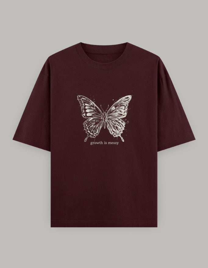 Transformation Statement Oversized Tee t-shirt oversized fit cotton fabric heavyweight fabric graphic print printed design detail view by HAViT Apparel