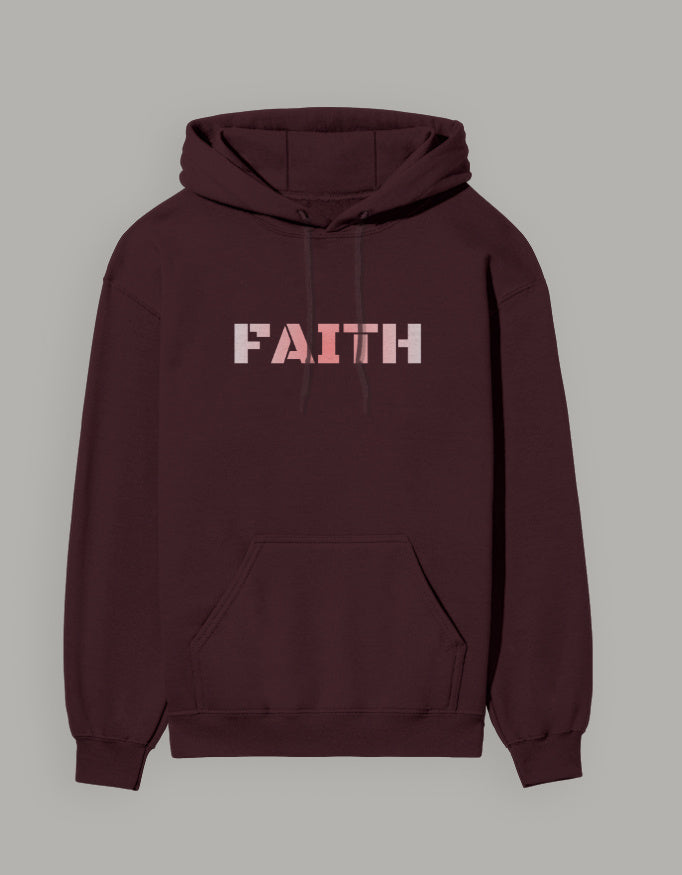 FAITH Hoodie hoodie regular fit cotton fabric heavyweight fabric printed design detail view by HAViT Apparel