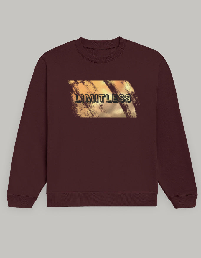 Limitless Graphic Women’s Sweatshirt – Brush Paint Edition sweatshirt regular fit cotton fabric heavyweight fabric printed design detail view by HAViT Apparel