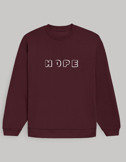 HOPE Graphic Men's  Oversized Sweatshirt sweatshirt oversized fit cotton fabric heavyweight fabric printed design detail view by HAViT Apparel