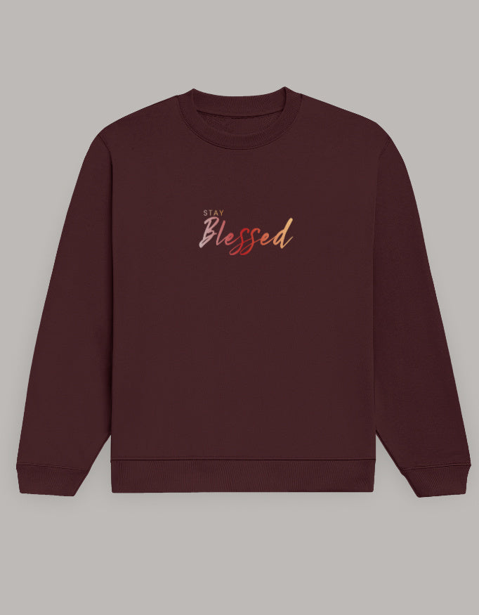 Blessed Vibes Sweatshirt sweatshirt regular fit cotton fabric heavyweight fabric detail view by HAViT Apparel