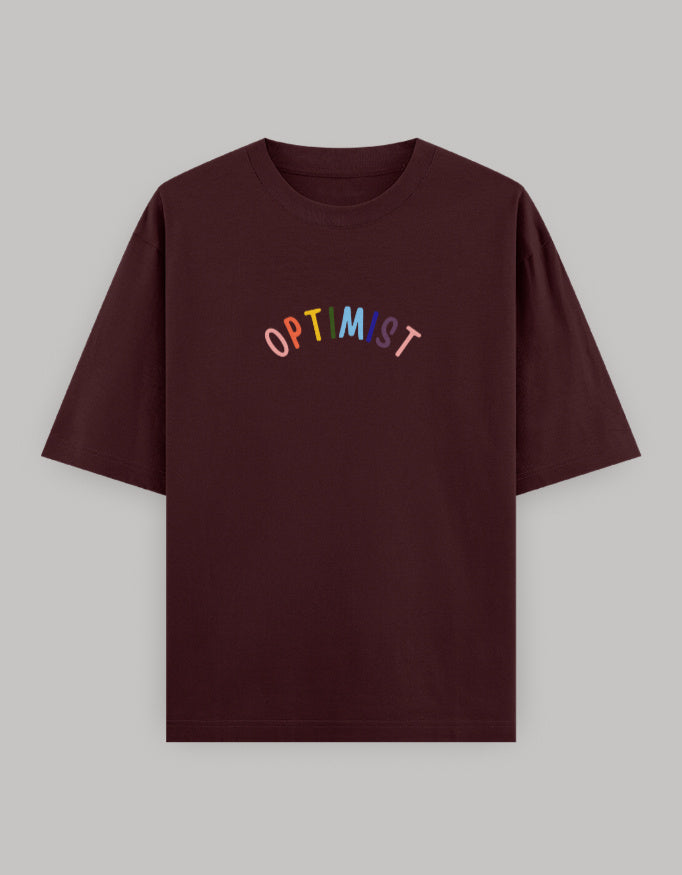 Optimist Core Oversized Tee t-shirt oversized fit cotton fabric heavyweight fabric printed design detail view by HAViT Apparel