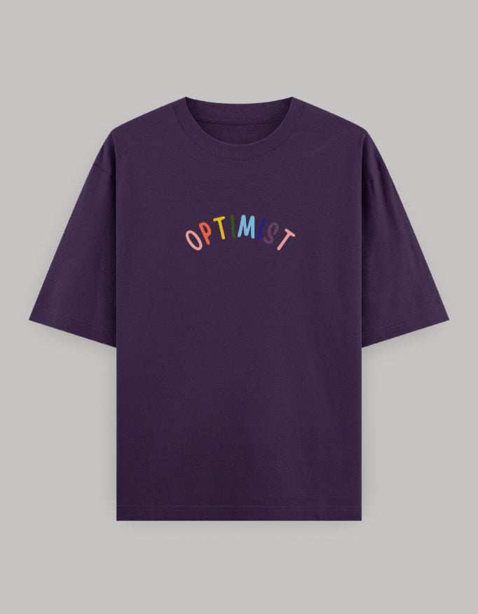 Optimist Core Oversized Tee t-shirt oversized fit cotton fabric heavyweight fabric printed design detail view by HAViT Apparel