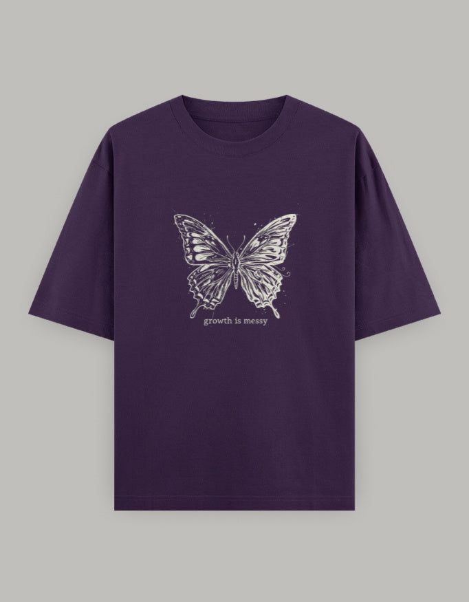 Transformation Statement Oversized Tee t-shirt oversized fit cotton fabric heavyweight fabric graphic print printed design detail view by HAViT Apparel