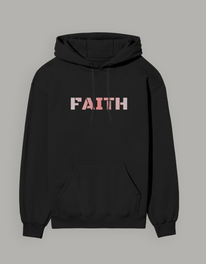 FAITH Hoodie hoodie regular fit cotton fabric heavyweight fabric printed design detail view by HAViT Apparel