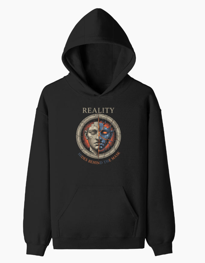 The Hidden Self Pullover Hoodie hoodie regular fit cotton fabric heavyweight fabric detail view by HAViT Apparel