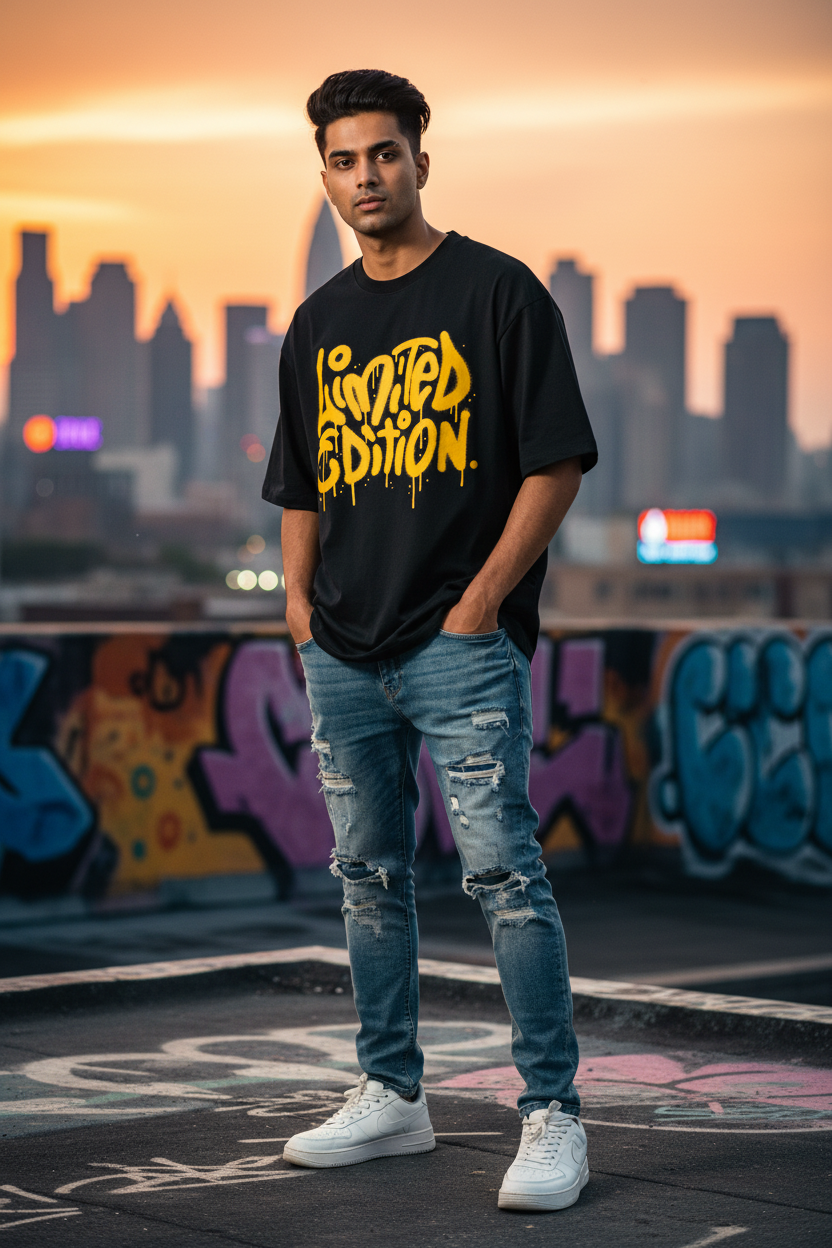 Limited Edition – Graffiti Drip Oversized T-Shirt