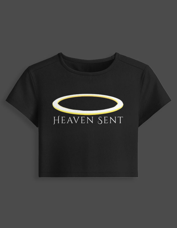 Heaven Sent Baby Tee cotton fabric heavyweight fabric detail view by HAViT Apparel