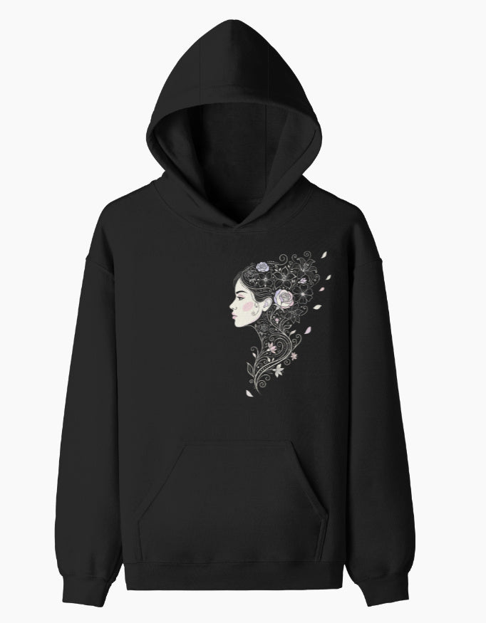 Bloom Within Pullover Hoodie hoodie regular fit cotton fabric heavyweight fabric detail view by HAViT Apparel
