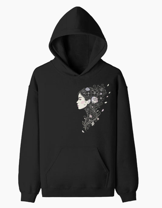 Bloom Within Pullover Hoodie hoodie regular fit cotton fabric heavyweight fabric detail view by HAViT Apparel