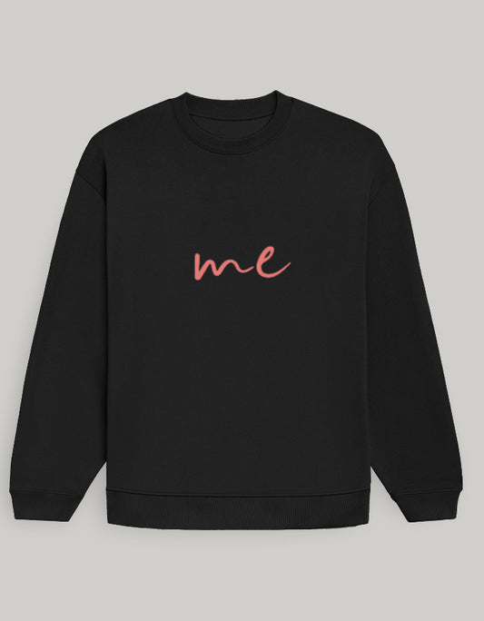 Aesthetic Women's Oversized Sweatshirt – Signature me Edition sweatshirt oversized fit cotton fabric heavyweight fabric graphic print printed design detail view by HAViT Apparel