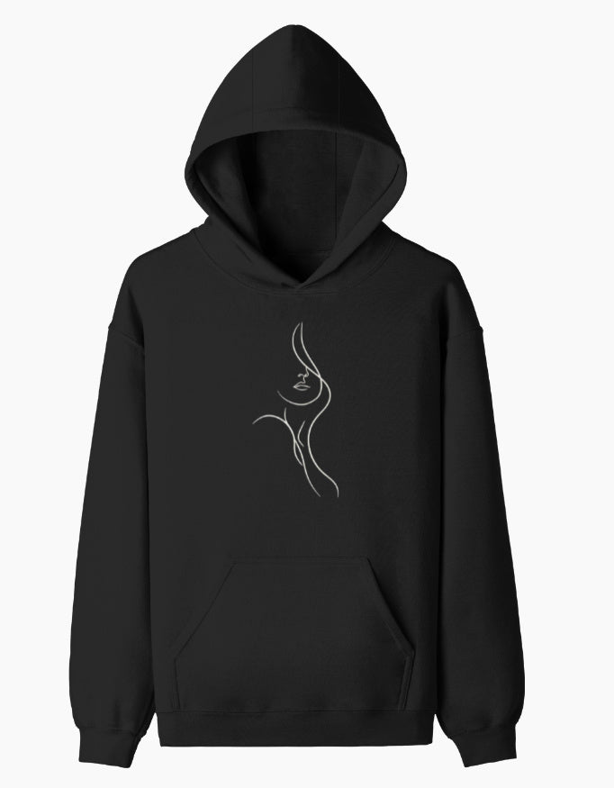 Minimal Muse- Pullover Hoodie hoodie regular fit cotton fabric heavyweight fabric detail view by HAViT Apparel