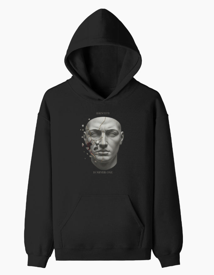 Identity- Pullover Hoodie sweatshirt regular fit cotton fabric heavyweight fabric detail view by HAViT Apparel