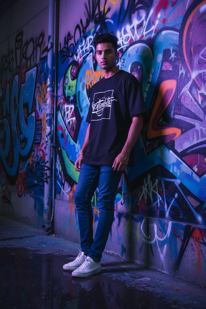 Stay Optimistic – Oversized Motivational T-Shirt