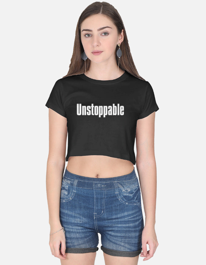 Unstoppable Mode Crop Top cotton fabric heavyweight fabric detail view by HAViT Apparel