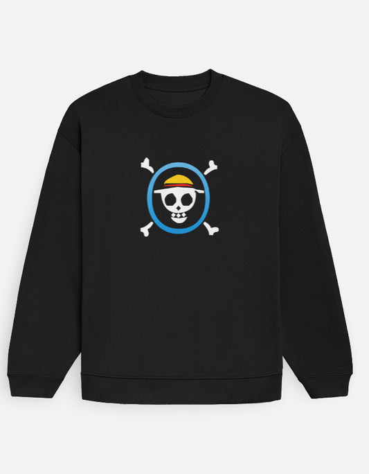 Anime Oversized Sweatshirt oversized fit cotton fabric heavyweight fabric detail view by HAViT Apparel