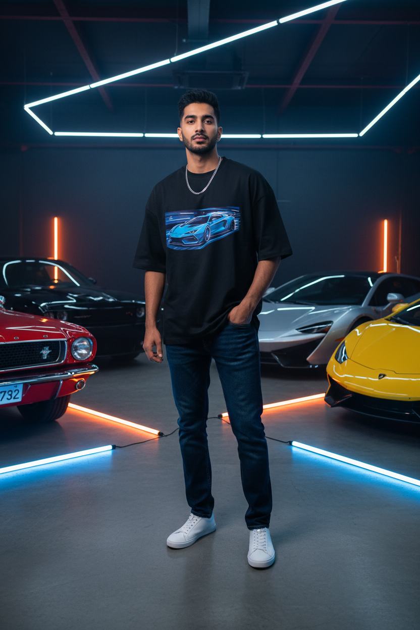 Neon Velocity – Oversized Terry T-Shirt