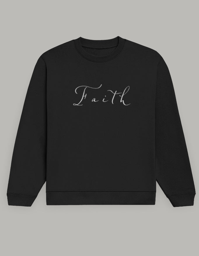 Faith Inspired Comfort Fit Sweatshirt sweatshirt regular fit cotton fabric heavyweight fabric printed design detail view by HAViT Apparel