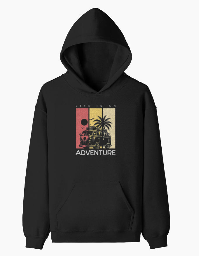 Adventure- Pullover Hoodie hoodie regular fit cotton fabric heavyweight fabric detail view by HAViT Apparel