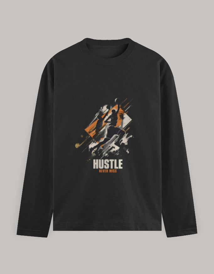 Full Sleeve T-Shirt regular fit cotton fabric heavyweight fabric detail view by HAViT Apparel