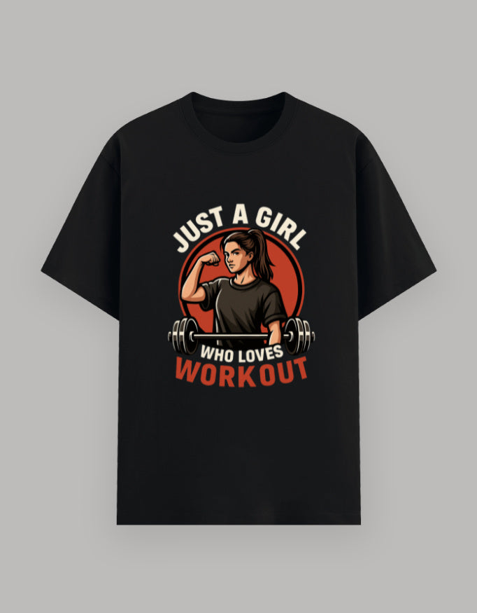 Girl Power Basic Workout Tee t-shirt cotton fabric detail view by HAViT Apparel