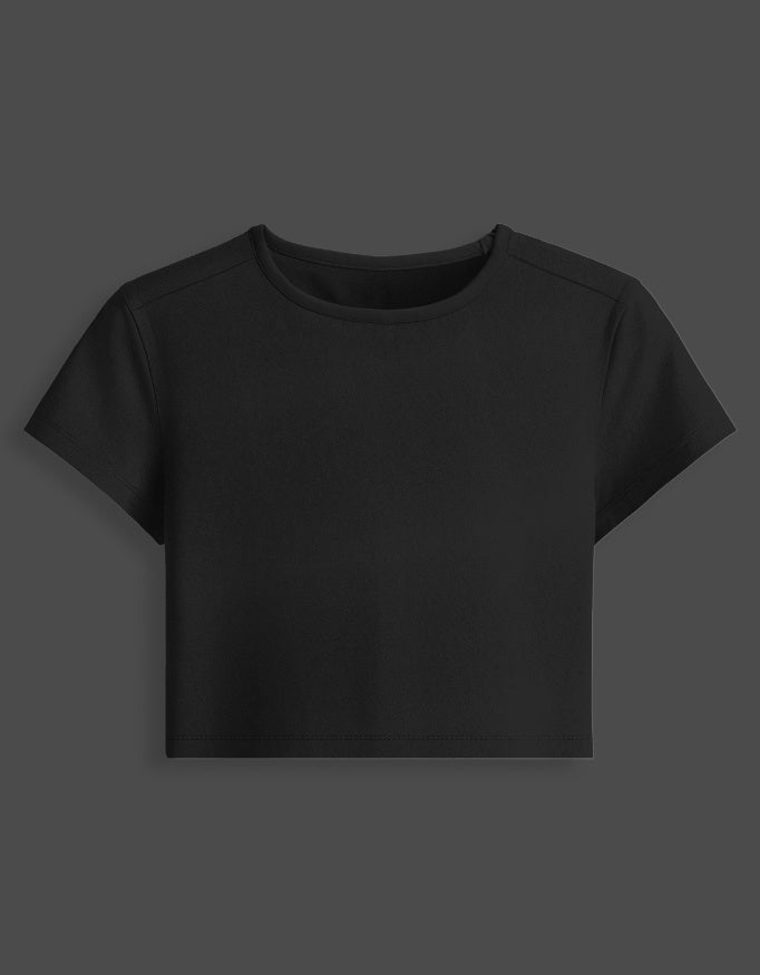 Confidence Core Baby Tee cotton fabric heavyweight fabric detail view by HAViT Apparel