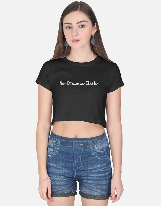 No Drama Please Crop Top cotton fabric heavyweight fabric detail view by HAViT Apparel