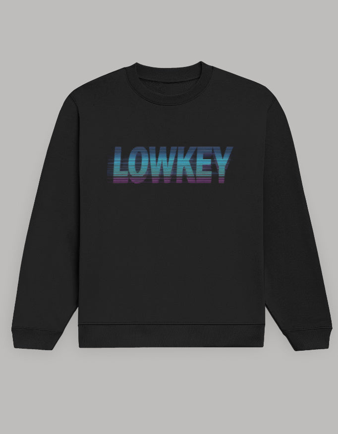 Lowkey Classic Men’s Sweatshirt sweatshirt regular fit cotton fabric heavyweight fabric printed design detail view by HAViT Apparel