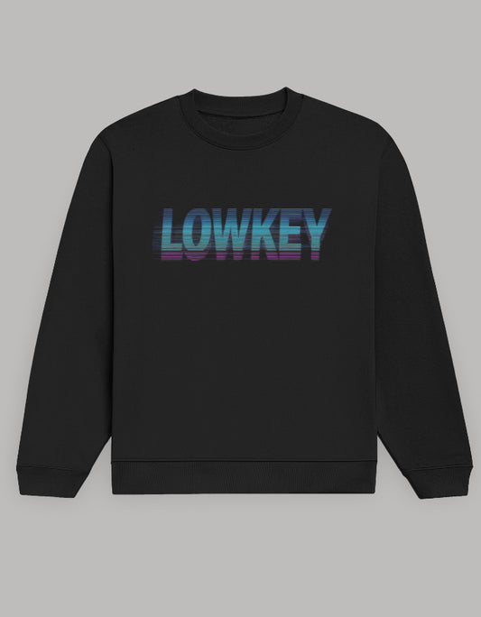 Lowkey Classic Men’s Sweatshirt sweatshirt regular fit cotton fabric heavyweight fabric printed design detail view by HAViT Apparel