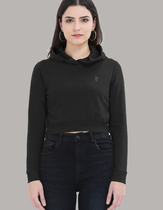 HAVIT Essential Cropped Hoodie hoodie cotton fabric heavyweight fabric printed design detail view by HAViT Apparel
