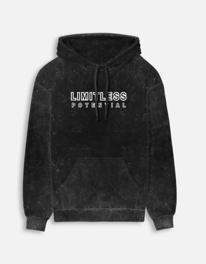 Classic Acid Wash Cotton Men's Hoodie hoodie oversized fit acid washed heavyweight fabric detail view by HAViT Apparel