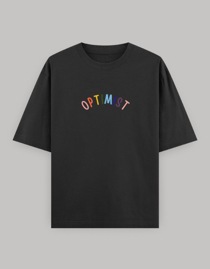 Optimist Core Oversized Tee t-shirt oversized fit cotton fabric heavyweight fabric printed design detail view by HAViT Apparel