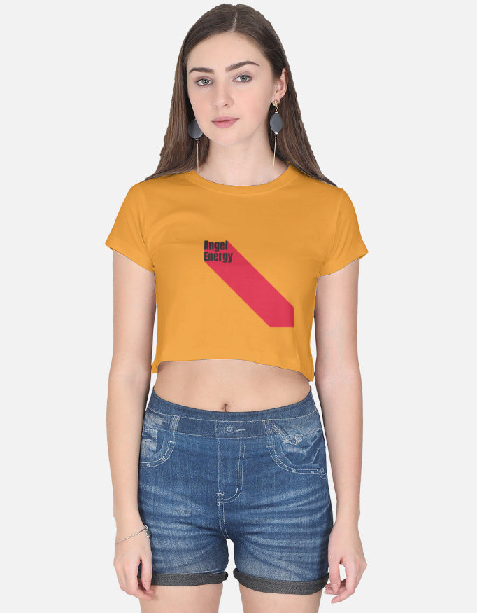 Angel Energy Crop Top cotton fabric heavyweight fabric detail view by HAViT Apparel