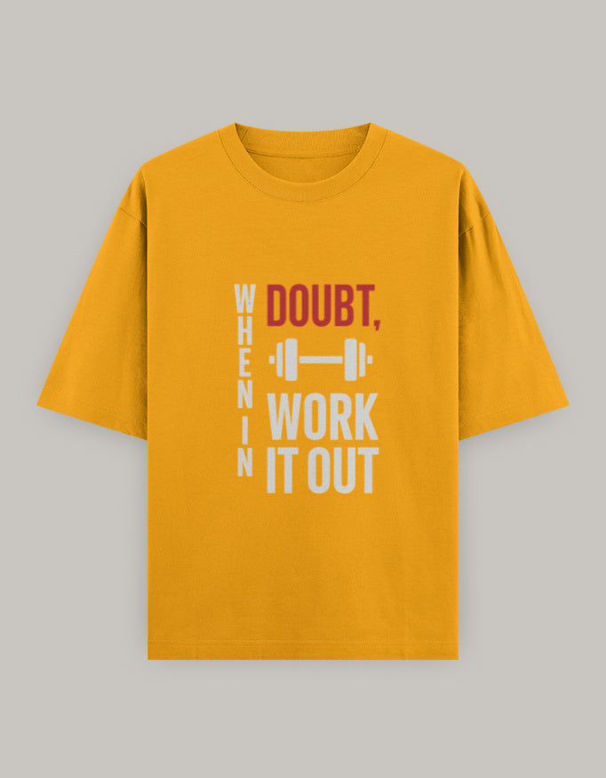 Work It Out Classic Oversized Fit t-shirt oversized fit detail view by HAViT Apparel