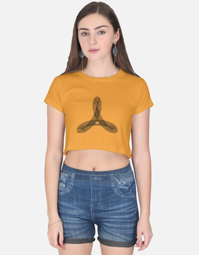Energy Flow Line Crop Tee cotton fabric heavyweight fabric detail view by HAViT Apparel