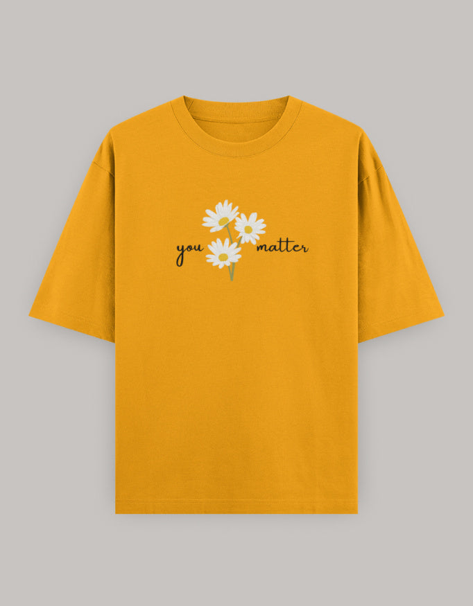 Self Love Bloom Oversized Tee t-shirt oversized fit cotton fabric heavyweight fabric printed design detail view by HAViT Apparel