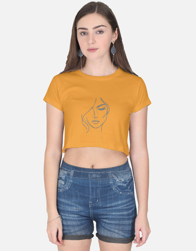 Minimal One-Line Face Crop Tee cotton fabric heavyweight fabric detail view by HAViT Apparel