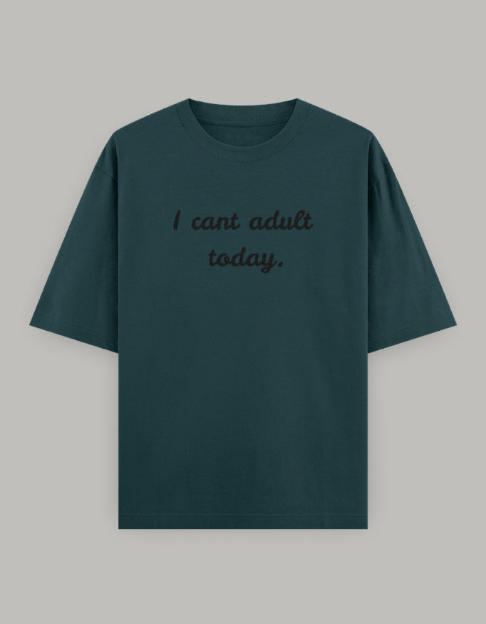 Lazy Day Statement Oversized Tee t-shirt oversized fit cotton fabric heavyweight fabric printed design detail view by HAViT Apparel