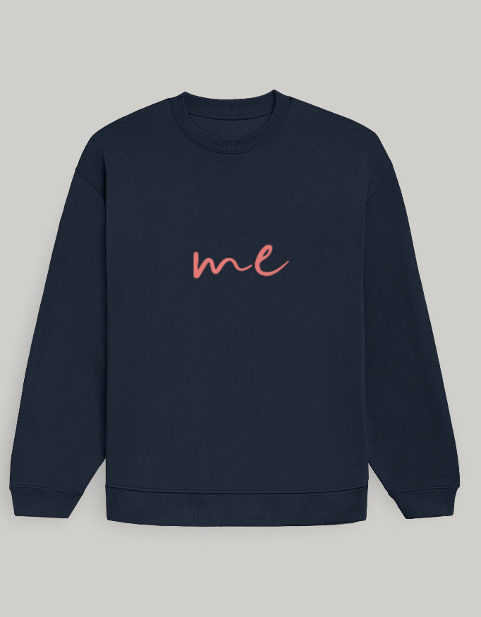 Aesthetic Men's Oversized Sweatshirt – Signature me Edition sweatshirt oversized fit cotton fabric heavyweight fabric graphic print printed design detail view by HAViT Apparel