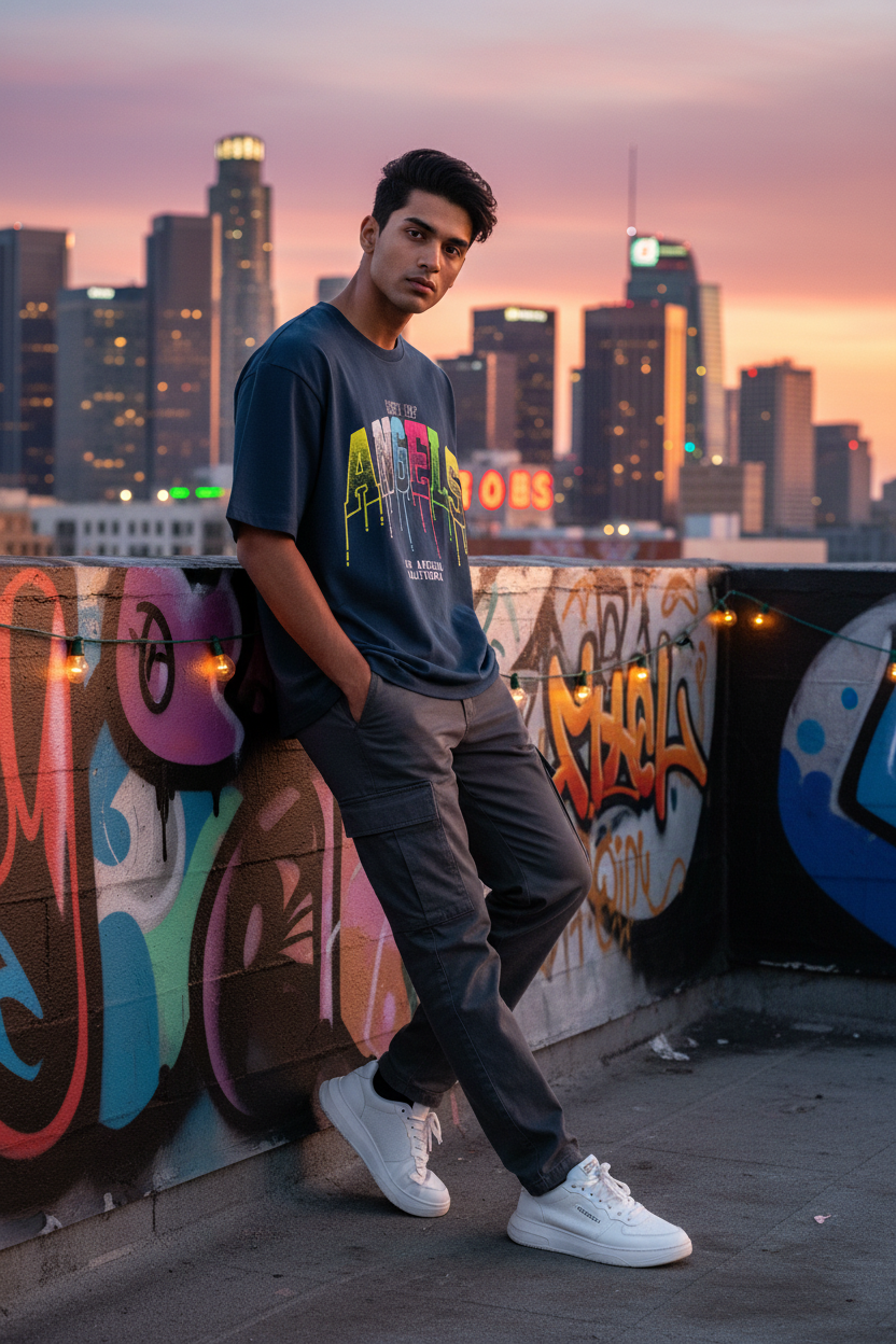 City of Angels – Los Angeles Drip Oversized T-Shirt