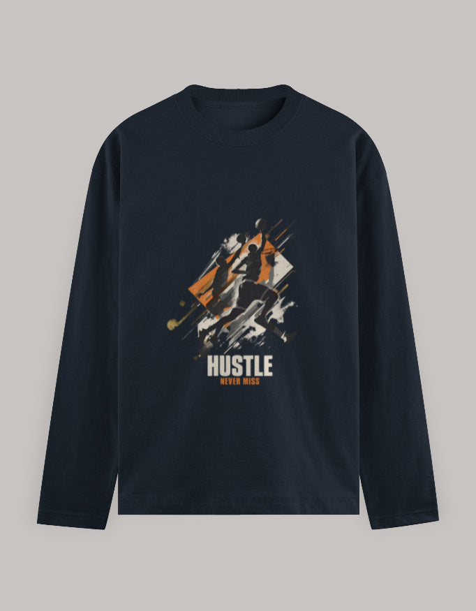 Full Sleeve T-Shirt regular fit cotton fabric heavyweight fabric detail view by HAViT Apparel