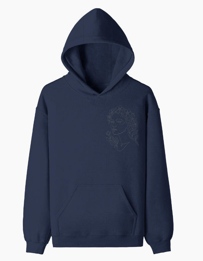 Blooming Thoughts Pullover Hoodie hoodie regular fit cotton fabric heavyweight fabric detail view by HAViT Apparel