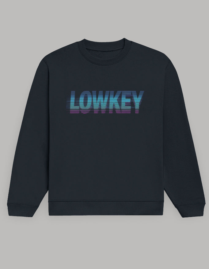 Lowkey Classic Men’s Sweatshirt sweatshirt regular fit cotton fabric heavyweight fabric printed design detail view by HAViT Apparel