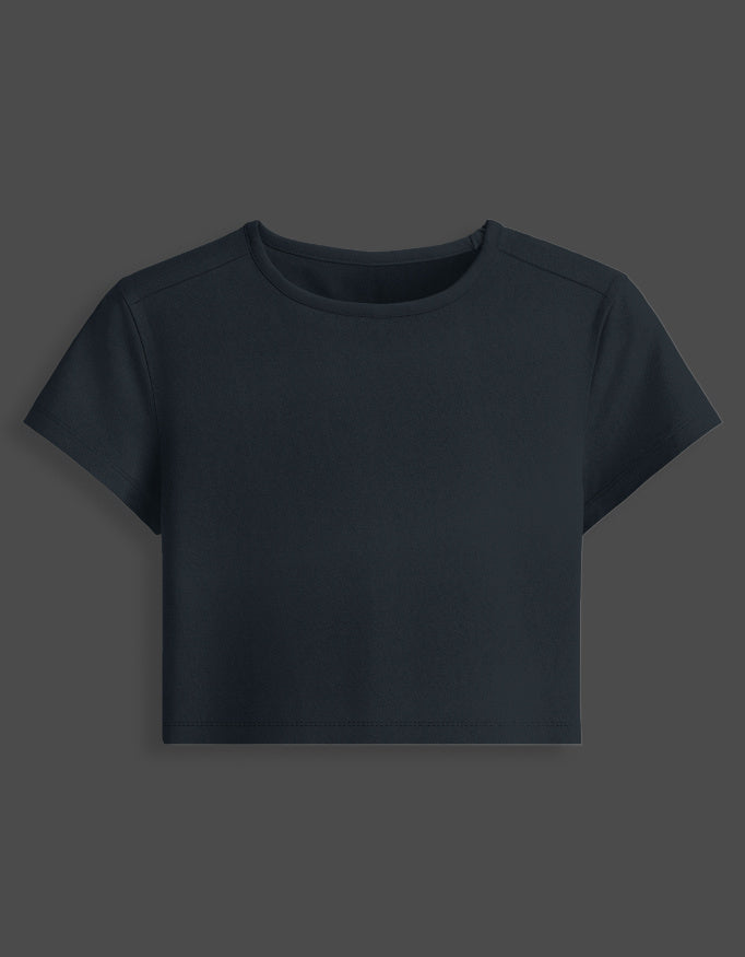 Unbothered Baby Tee – Calm Energy cotton fabric heavyweight fabric detail view by HAViT Apparel