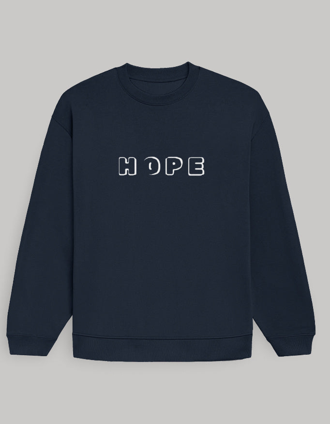 HOPE Graphic Women's Oversized Sweatshirt sweatshirt oversized fit cotton fabric heavyweight fabric printed design detail view by HAViT Apparel