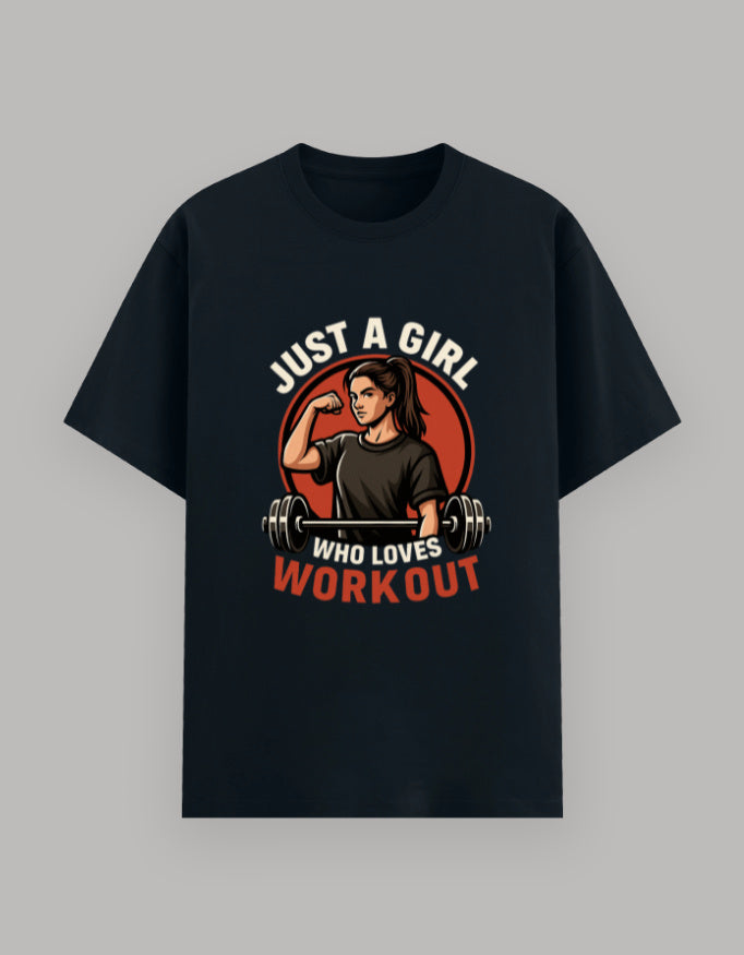 Girl Power Basic Workout Tee t-shirt cotton fabric detail view by HAViT Apparel