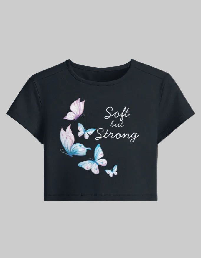 Strong Energy Baby Tee cotton fabric heavyweight fabric detail view by HAViT Apparel