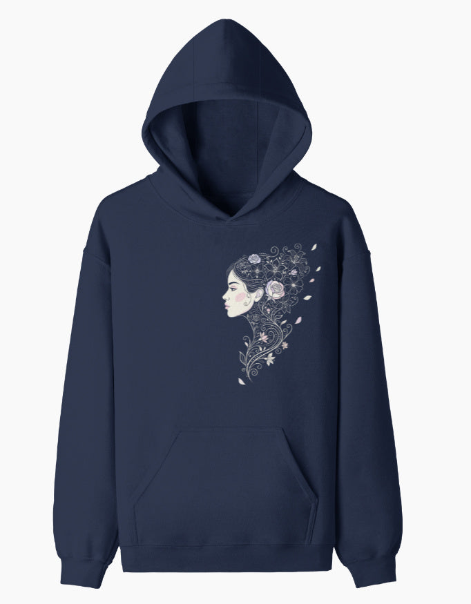 Bloom Within Pullover Hoodie hoodie regular fit cotton fabric heavyweight fabric detail view by HAViT Apparel