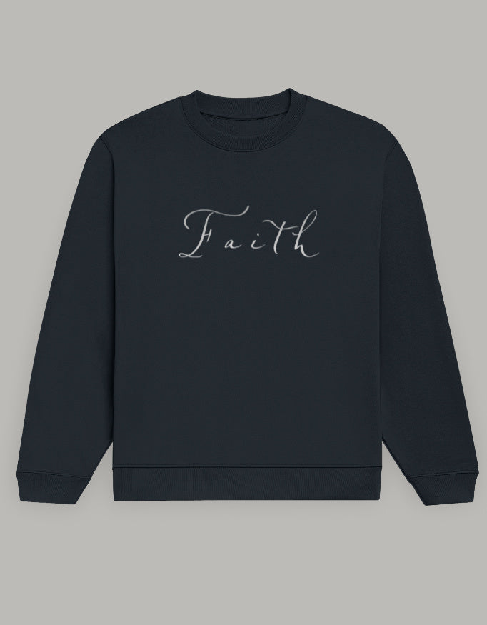 Faith Inspired Comfort Fit Sweatshirt sweatshirt regular fit cotton fabric heavyweight fabric printed design detail view by HAViT Apparel